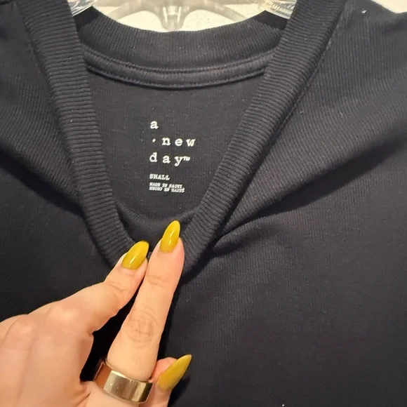 A NEW DAY BLACK RIBBED TEE SIZE SMALL - Picture 3 of 4